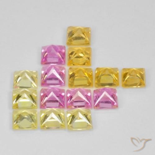 4.09 ct natürliche Mehrfarbig Saphir-Edelsteine, Quadrat, VS
