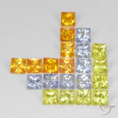 3.62 ct natürliche Mehrfarbig Saphir-Edelsteine, Quadrat, VS