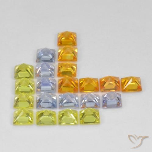 3.62 ct natürliche Mehrfarbig Saphir-Edelsteine, Quadrat, VS