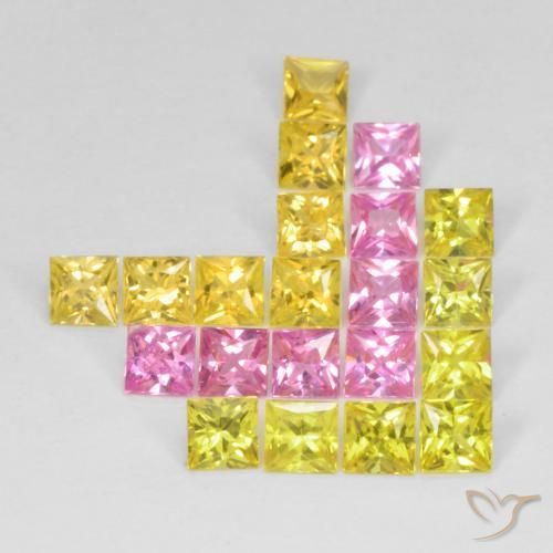 3.24 ct natürliche Mehrfarbig Saphir-Edelsteine, Quadrat, VS