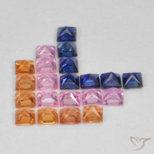 1.49 ct natürliche Mehrfarbig Saphir-Edelsteine, Quadrat, VS