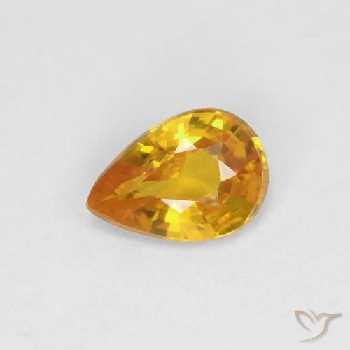 0.45ct Natürlicher Golden Saphir, Birnenform, VVS-VS