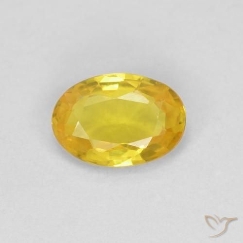 0.50ct Natürlicher Gelb Saphir, Oval, VVS-VS