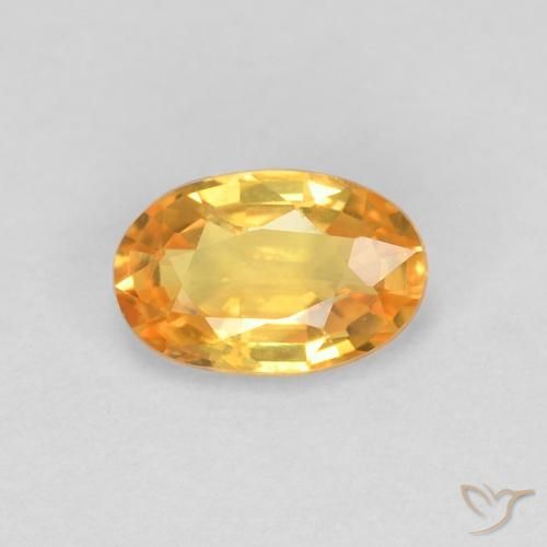 0.60ct Natürlicher Orange-Gold Saphir, Oval, VVS-VS