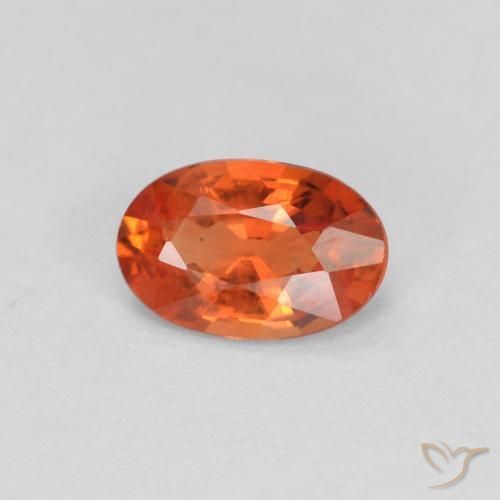 0.46ct Natürlicher rötlich-orange Saphir, Oval, VVS-VS