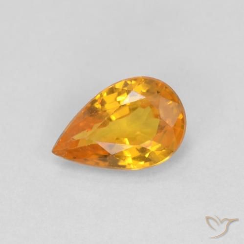 0.48ct Natürlicher Tiefes Orange-Gold Saphir, Birnenform, VVS-VS