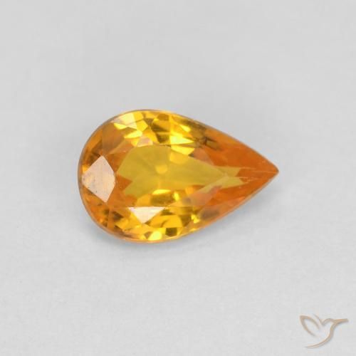 9,17 ctw natürlicher Tiefes Orange-Gold Saphir, Birnenform, VVS-VS