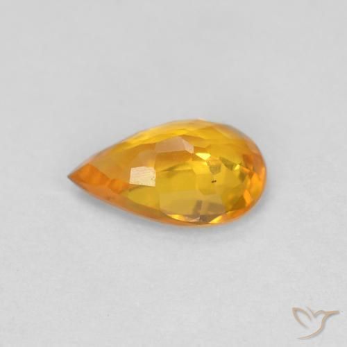 9,17 ctw natürlicher Tiefes Orange-Gold Saphir, Birnenform, VVS-VS