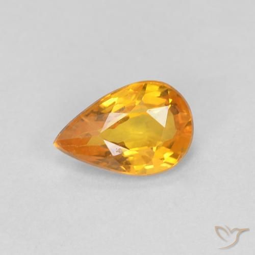 0.51ct Natürlicher Orange-Gold Saphir, Birnenform, VVS-VS