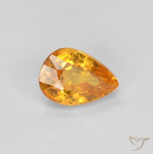0.56ct Natürlicher Tiefes Orange-Gold Saphir, Birnenform, VVS-VS