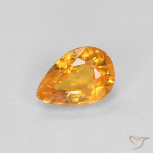 9,17 ctw natürlicher Tiefes Orange-Gold Saphir, Birnenform, VVS-VS