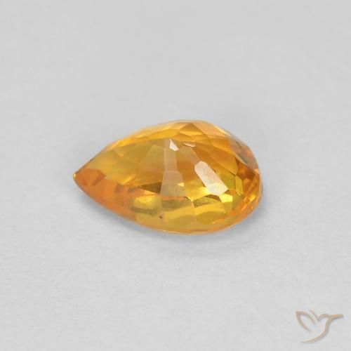 9,17 ctw natürlicher Tiefes Orange-Gold Saphir, Birnenform, VVS-VS