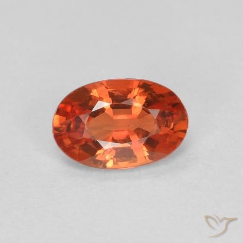 0.55ct Natürlicher rötlich-orange Saphir, Oval, VVS-VS, Photo A