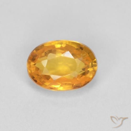 0.65ct Natürlicher Tiefes Orange-Gold Saphir, Oval, VVS