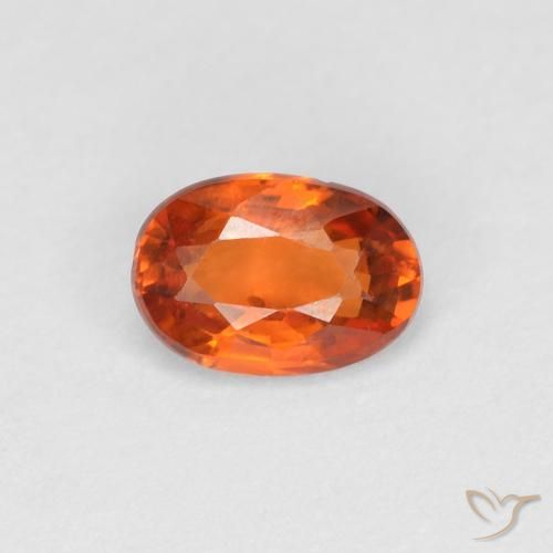0.56ct Natürlicher rötlich-orange Saphir, Oval, VVS