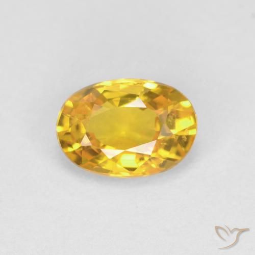 0.61ct Natürlicher Golden Saphir, Oval, VVS, Photo A
