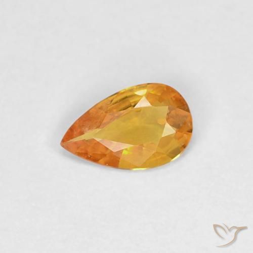 0.27ct Natürlicher Orange-Gold Saphir, Birnenform, VVS