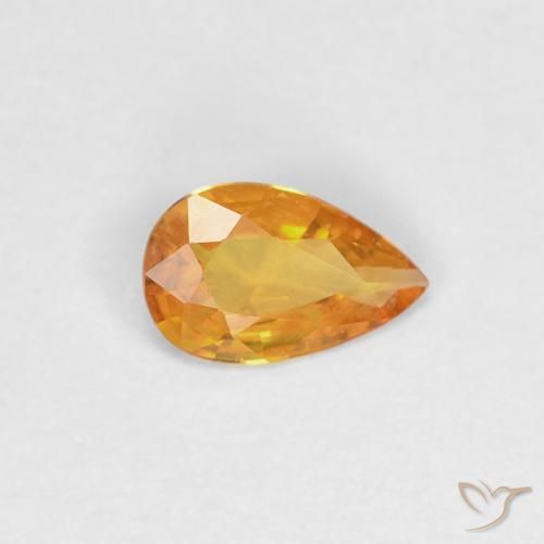 9,17 ctw natürlicher Orange-Gold Saphir, Birnenform, VVS