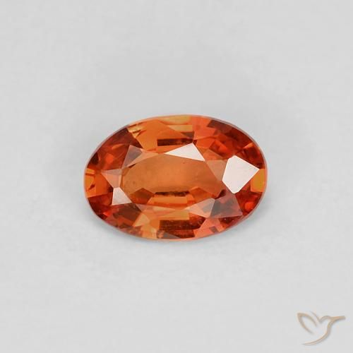0.39ct Natürlicher rötlich-orange Saphir, Oval, VVS