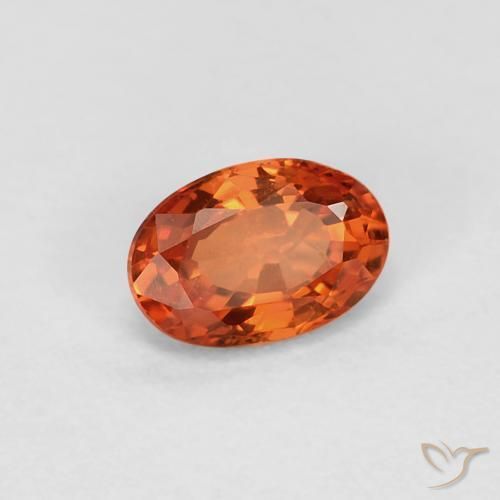9,17 ctw natürlicher rötlich-orange Saphir, Oval, VVS