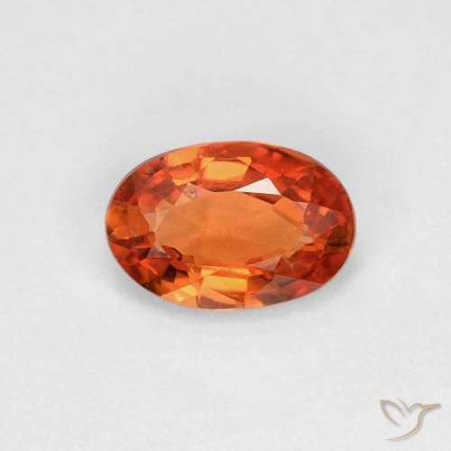 0.51ct Natürlicher rötlich-orange Saphir, Oval, VVS