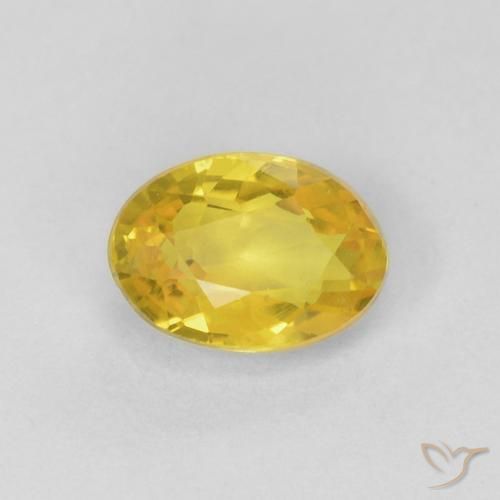 0.56ct Natürlicher Mittelgelb Saphir, Oval, VS