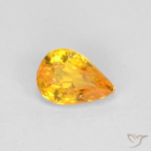 0.59ct Natürlicher Mittelorange Saphir, Birnenform, VVS-VS