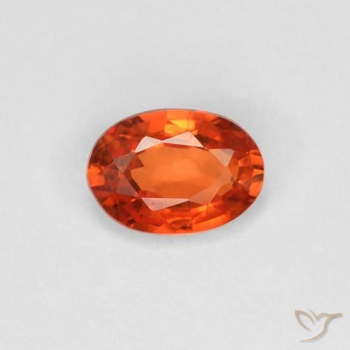 0.49ct Natürlicher Feuerorange Saphir, Oval, VVS