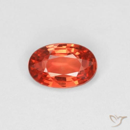 0.43ct Natürlicher rötlich-orange Saphir, Oval, VVS