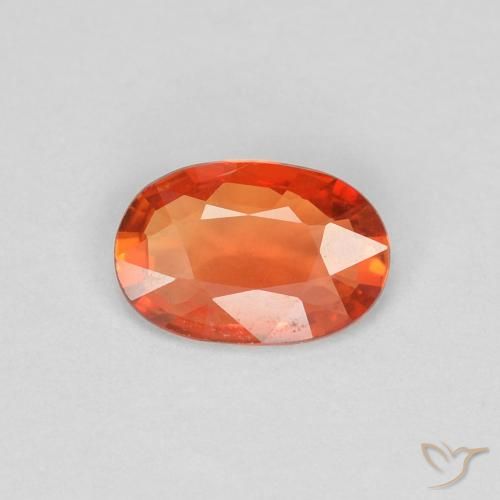 0.39ct Natürlicher rötlich-orange Saphir, Oval, VVS
