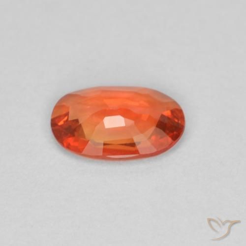 9,17 ctw natürlicher rötlich-orange Saphir, Oval, VVS