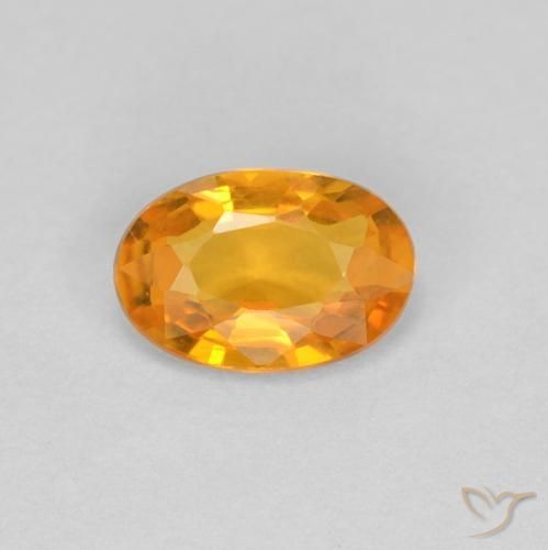 0.52ct Natürlicher Mittelorange Saphir, Oval, VVS