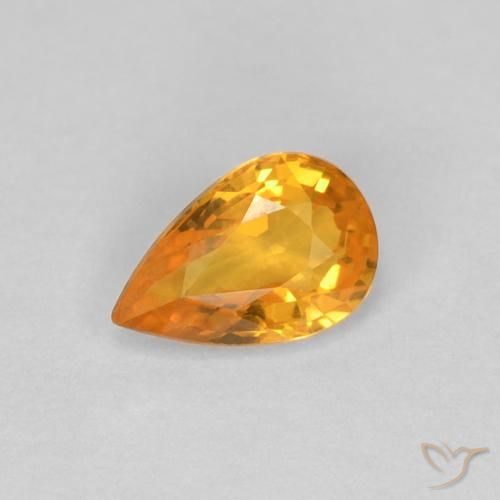 0.54ct Natürlicher Mittelorange Saphir, Birnenform, VVS