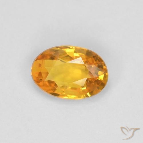 0.55ct Natürlicher Orange-Gold Saphir, Oval, VVS