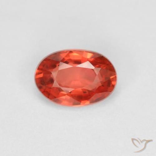 0.58ct Natürlicher rötlich-orange Saphir, Oval, VVS-VS