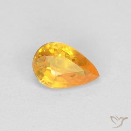 0.48ct Natürlicher Mittelorange Saphir, Birnenform, VVS-VS, Photo A