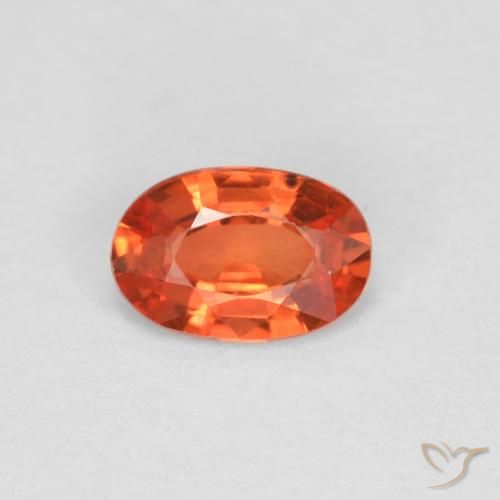 0.44ct Natürlicher rötlich-orange Saphir, Oval, VVS