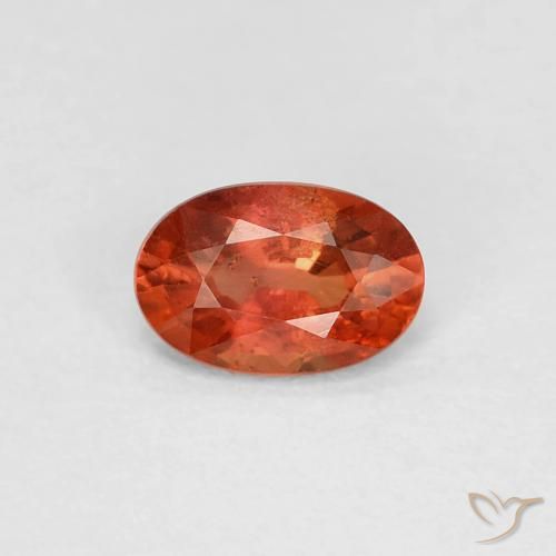 0.58ct Natürlicher Mittelorange Saphir, Oval, VS