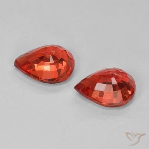 0.91 ct natürliche Hellrot Saphir-Edelsteine, Birnenform, VVS-VS