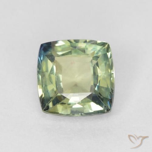 0.47ct Natürlicher hellgrün Saphir, Kissen, VVS