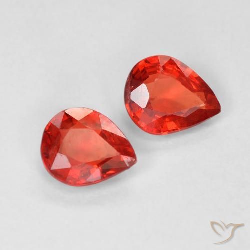 0.83 ct natürliche Hellrot Saphir-Edelsteine, Birnenform, VVS-VS