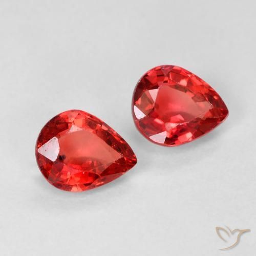 0.95 ct natürliche Mittelrot Saphir-Edelsteine, Birnenform, VVS-VS