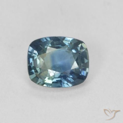 0.82ct Natürlicher Blaugrün Saphir, Kissen, VVS, Photo A