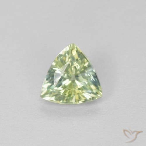 0.45ct Natürlicher gelblich-grün Saphir, Trillion, VVS