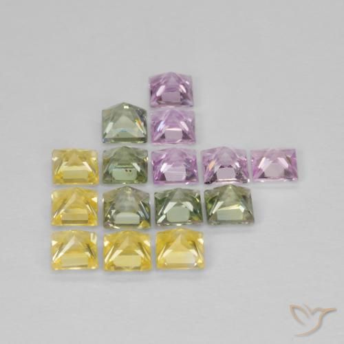 3.01 ct natürliche Mehrfarbig Saphir-Edelsteine, Quadrat, VS