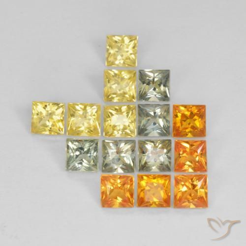 2.01 ct natürliche Mehrfarbig Saphir-Edelsteine, Quadrat, VS
