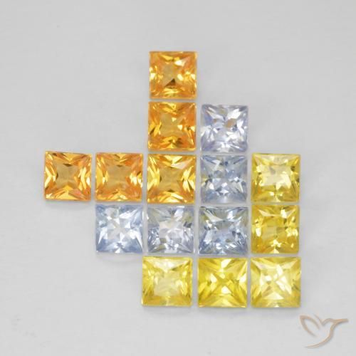 2.69 ct natürliche Mehrfarbig Saphir-Edelsteine, Quadrat, VS