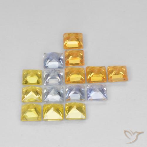 2.69 ct natürliche Mehrfarbig Saphir-Edelsteine, Quadrat, VS