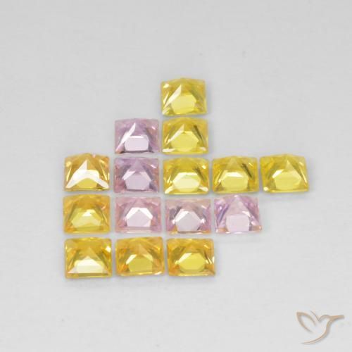 1.88 ct natürliche Mehrfarbig Saphir-Edelsteine, Quadrat, VS