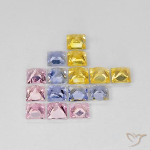 2.62 ct natürliche Mehrfarbig Saphir-Edelsteine, Quadrat, VS
